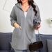 Women's Casual Long Sleeved Hoodie Half Zip Loose Fitting Polyester Sweatshirt For Outdoor Autumn Winter Regular Size_ecoleips.com