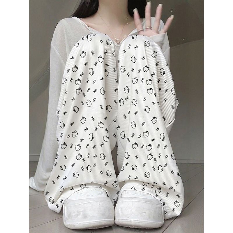 Slimming Digital Print Straight Leg Pants Korean Style Summer Women's Loose Fit Comfortable Casual Men's Sportswear_ecoleips.com