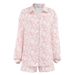 Pink Cotton Printed Long Sleeve Shorts Loose Comfortable Wearable Pajama Set European And American Autumn Homewear_ecoleips.com
