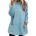 Women's Long-Sleeved Pockets, Plush Sweatshirts, T-Shirt Tops_ecoleips.com