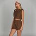 trendy Women's Casual Sporty Style Outfit, Short Sleeveless Tank Top And Shorts, Fashionable Two-piece Set_ecoleips.com