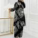 Muslim Dress Women Set Abstract Print Loungewear Set For Women – Loose Fit Batwing Sleeve Top & Pants (6 Colors, S-Xxl)_ecoleips.com