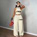 Women's Hip Hop Streetwear Set Sports Print Vest And Casual Wide Leg Pants Style_ecoleips.com