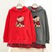 Women's Fleece Lined Hooded Sweatshirt Christmas Cartoon Plaid Print College Style Autumn Winter New 2025 YTMH254CL1B_ecoleips.com