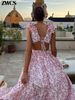 Print Ruffles Hollow Out Long Dresses Women's Sexy Backless Sleeveless Lace-up High Waist Split Dress 2026 New Lady Beach Robes_ecoleips.com