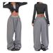 High Waist Drawstring Loose European And American Hot Girl Style Jazz Dance Hiphop Sports Pants For Women_ecoleips.com