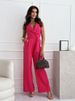K Women's New High Waisted Commuting Zip Tie Jumpsuit Pants_ecoleips.com