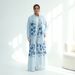 Voya Women's Chiffon Abaya Set - 2 Piece Floral Print Cardigan With Matching Hijab, Lightweight Elegant Modest Wear, Perfect For Summer, Beach & Occasions_ecoleips.com