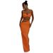 Cross-border European And American Women's Fashion 2025 Spring-summer New Solid Color Sexy Strap Slim-fit Bodycon Skirt_ecoleips.com
