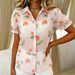Women's Clothing Summer New Arrival Women's Puff Sleeve Rose Print Sheer Shirt_ecoleips.com