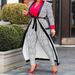 Women's Houndstooth Trench Coat And Slim Fit Trousers Set Autumn/Winter Fashion Suit Mid-Length European American Style Polyester_ecoleips.com