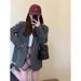 Women's Casual 2025 Spring New Style, Gray, Elegant And Sophisticated, High-end, Trendy Blazer Popular This Year_ecoleips.com