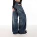Vintage High-Waisted Flared Jeans – 90s Retro Denim Wide-Leg Pants – Distressed Washed Blue Y2K Streetwear _ecoleips.com