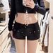 2025s High Street Dark Y2K Low Waist Denim Ultra Shorts For Women Spring American Style Girl Tight Slimming Hip-Wrapped_ecoleips.com
