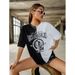 Spring European And American Loose Color Matching T Shirt T Shirt Female Digital Printing_ecoleips.com