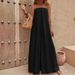 Women's Clothing Casual Strapless Jumpsuit For Women Sexy Wrap Around Design Solid Color Wide Leg Pants Long Pants European And American Style_ecoleips.com