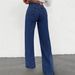 Vintage High-Waisted Straight Leg Jeans For Women – Classic Blue Denim Pants (XS-XXL, No Belt Needed)_ecoleips.com