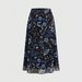 Women's Clothing Retro Dark Butterfly Floral Print Mesh Midi Skirt High Waisted A-Line Slimming Mori Style Women's Bottoms_ecoleips.com