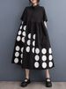 Black Vintage Polka Dot Shirt Dresses For Women Summer New In Short Sleeve Loose Casual Long Dress Fashion Elegant Clothes 2025_ecoleips.com