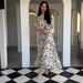 2024 New Gentle Style Floral For Women On Europe And America, Round Neck Long Sleeve Ruffle Dress_ecoleips.com