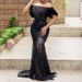 Women's Dress One Shoulder Sequin Slim Hip Mermaid Evening Dress_ecoleips.com