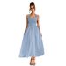 Women's Clothing Holiday Style Halter Neck Waist Long Skirt Dress_ecoleips.com
