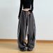 Women's Clothing Autumn Winter New Color Contrast Two Bar Sports Pants Women Straight Loose Casual Workwear Wide Leg Pants Trend_ecoleips.com
