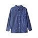 Women's Clothing Retro Blue Plaid Shirt Loose Slim Sunscreen Shirt_ecoleips.com