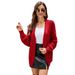 Elegant V-Neck Cardigan Sweater – Oversized Open Front Knit With Cable Stitch (S/M/L/XL, Red/Navy/, Cozy Lambswool Blend For Fall/Winter)_ecoleips.com