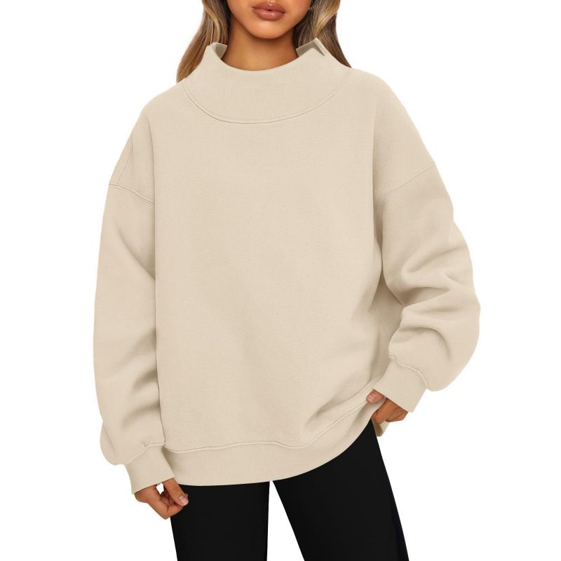 Long-Sleeved Sweater Turtleneck Pullover Sweatshirt Casual Sweatshirt Top Women Wholesale_ecoleips.com