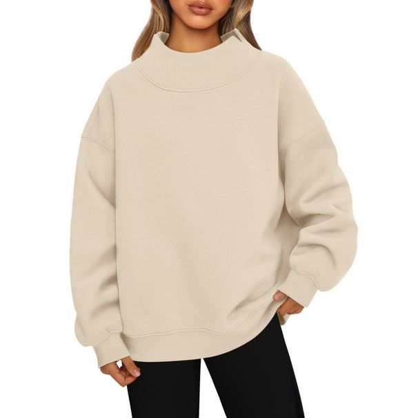 Long-Sleeved Sweater Turtleneck Pullover Sweatshirt Casual Sweatshirt Top Women Wholesale_ecoleips.com