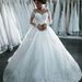 Women's Clothing Bride Round Neck Long Sleeve Wedding Dress Lace Bride Trailing Wedding Dress_ecoleips.com