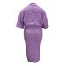 Plus Size Bubble Sleeve Top & Skirt Set – Flowy Batwing Blouse & Stretchy Midi Skirt, Casual Outfit (1XL-5XL, Blue/Black/Green/Purple)_ecoleips.com