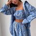 Women's Clothing new long sleeve shirt tube top high waist trousers suit Foreign Trade printing fashion _ecoleips.com