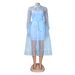 D3324 Plus Size Sexy Mesh Fashion Tie Shirt Dress Camisole Two-Piece Set_ecoleips.com