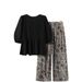 plus Size Women's Clothing Set Summer Loose Tie Front Foreign Trade New Arrivals From Overseas Warehouse_ecoleips.com