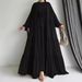Verve M2695 Women's Muslim Solid Color Vest Dress Fashion Elegant Long Robe Coat_ecoleips.com