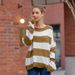 Women's Casual Striped Knit Sweater Long Sleeve Loose Fit Round Neck Top For Autumn Winter Women's Clothing_ecoleips.com
