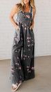 Women's Clothing Summer Denim Floral Print Jumpsuit Women's Sleeveless Casual Overalls European And American Style Fashion Jumpsuits Rompers_ecoleips.com