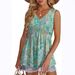 Cross-Border 2025 Style Flowy Ruffle Women's Elegant Sleeveless V-Neck Babydoll Tank Top_ecoleips.com