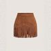 Women's Retro A-Line Skirt Studded Tassel Faux Suede Bottoms 2026 Fashion Retro Style Skirt_ecoleips.com