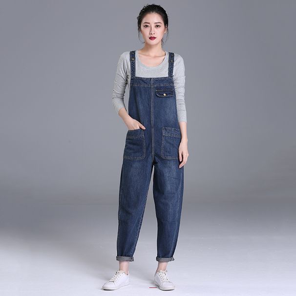 K Cowboy Overalls, Plus Size, Slightly Chubby, Loose Casual Pants, Women's Clothing, High-end Feel_ecoleips.com