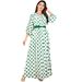 Muslim Dress Women's Arabian Dubai Lantern Sleeve Dress Fashion Print Long Robe With Polka Dot Design_ecoleips.com