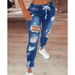 2021wish European And American Women's Slim-fit Ripped Jeans, Long Pants For Women_ecoleips.com