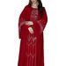 Dubai Middle East 2025 Autumn Rhinestone Long Dress Slim Waist Faux Two Piece Flared Sleeves Elegant Banquet Gown For Women_ecoleips.com