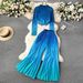 Women's Clothing Royal sister light luxury high end long sleeved pleated printed tops women's casual two piece set loose drape pleated wide leg pants_ecoleips.com