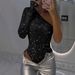 Women's Clothing Summer Hot Girl Sexy One Shoulder Tight Rhinestone Sequin Top_ecoleips.com