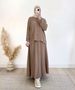 Women's Clothing Fashion Casual Suit Fairy Sleeve Top High Waist Skirt Two Piece Suit_ecoleips.com