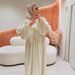 Muslim Dress Women Elegant Long Shirt Dress - Loose Fit Casual Maxi Dress With Stand Collar, Polyester Blend, Comfortable & Stylish For Everyday Wear_ecoleips.com