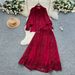 Elegant Women's Court-Style Two-Piece Set Lace-Trimmed Long-Sleeve Blouse High-Waist Skirt Versatile Color Palette_ecoleips.com